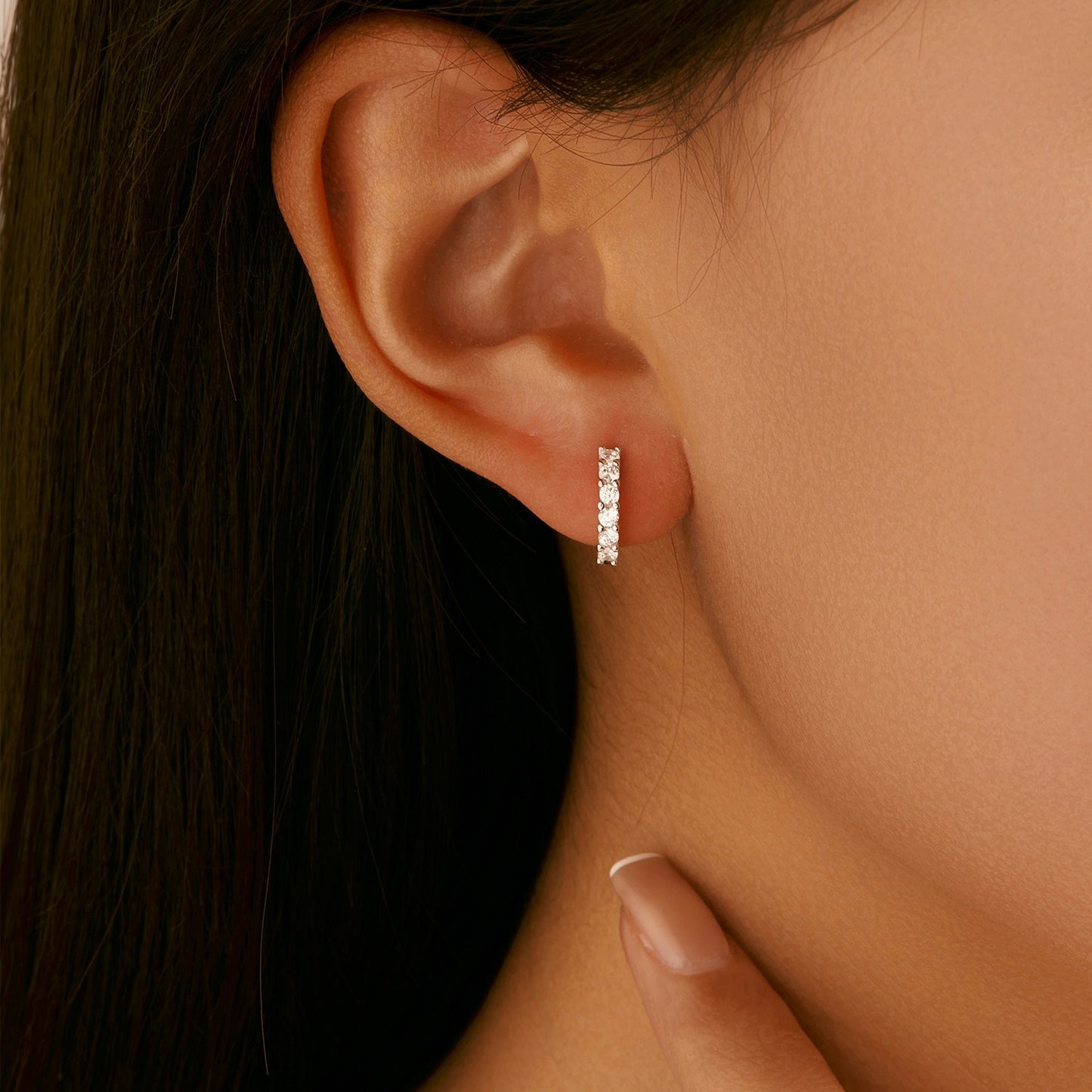 OliyaDesign Women's S925 Sterling Silver Moissanite Earrings
