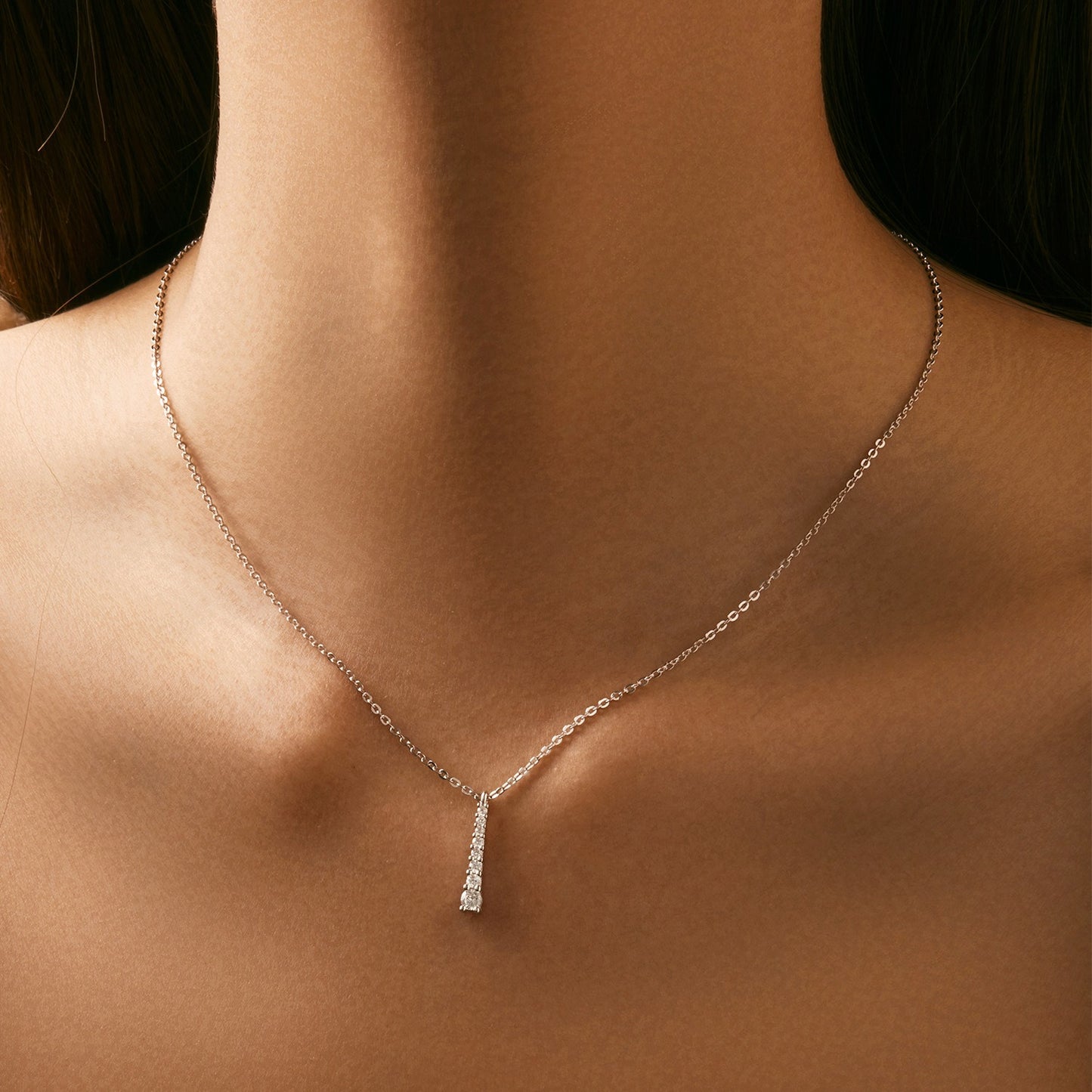 OliyaDesign Moissanite and S925 Sterling Silver Tassel Pendant