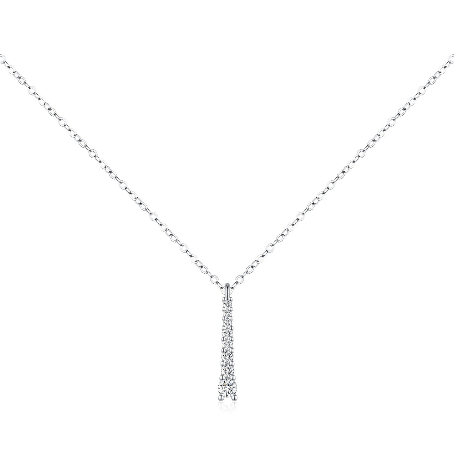 OliyaDesign Moissanite and S925 Sterling Silver Tassel Pendant