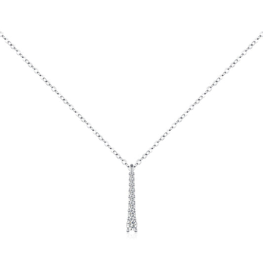 OliyaDesign Moissanite and S925 Sterling Silver Tassel Pendant