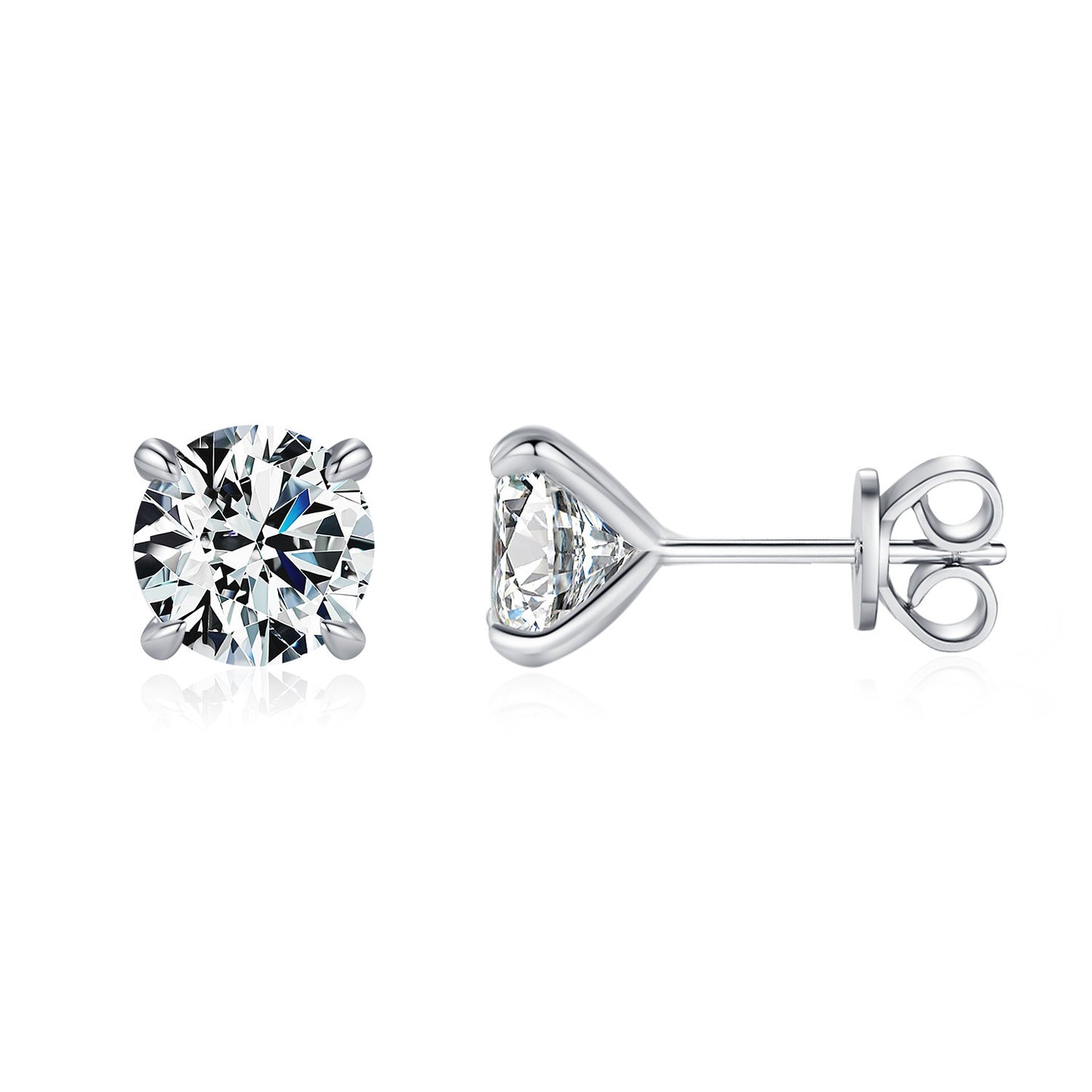 OliyaDesign 1-Carat Moissanite Stud Earrings In S925 Sterling Silver