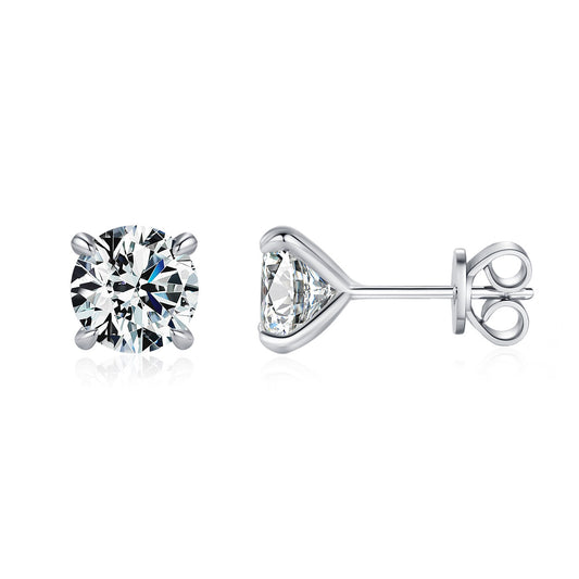OliyaDesign 1-Carat Moissanite Stud Earrings In S925 Sterling Silver