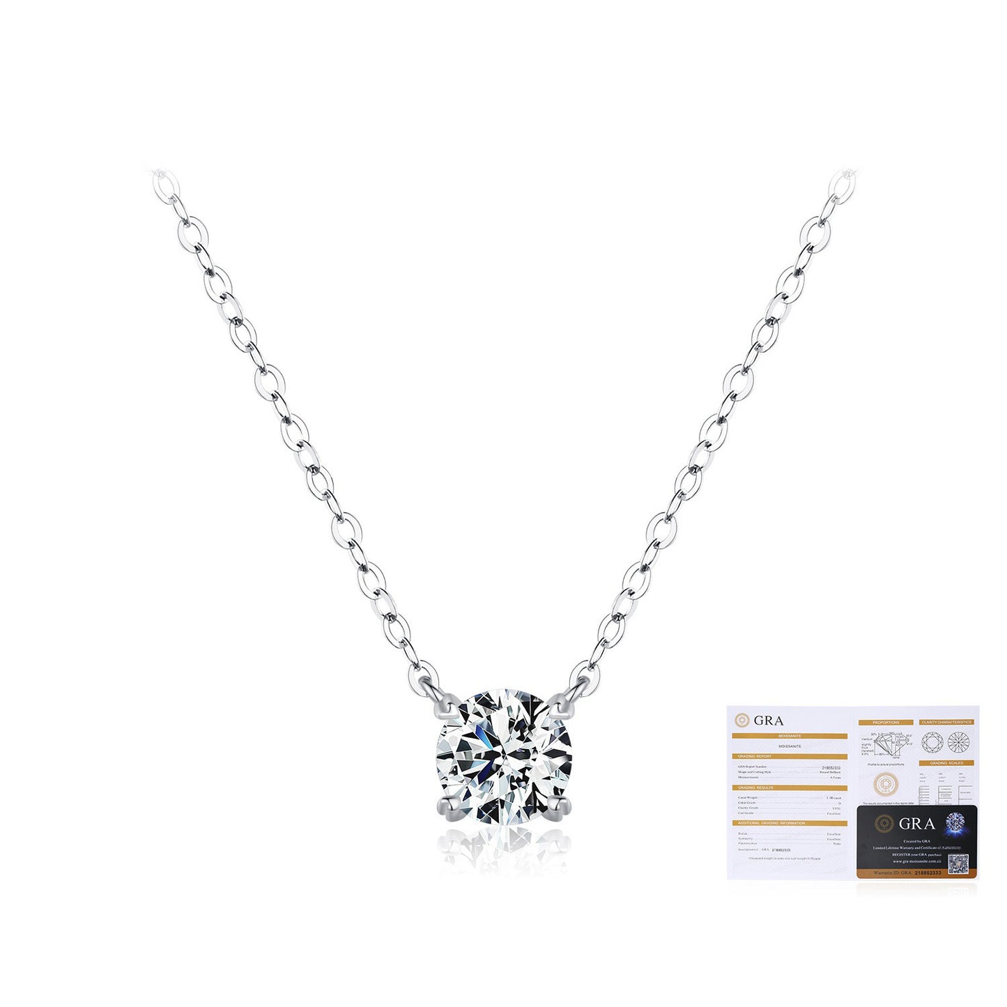 OliyaDesign S925 Sterling Silver INS Style Romantic Geometric Sparkling Diamond Necklace