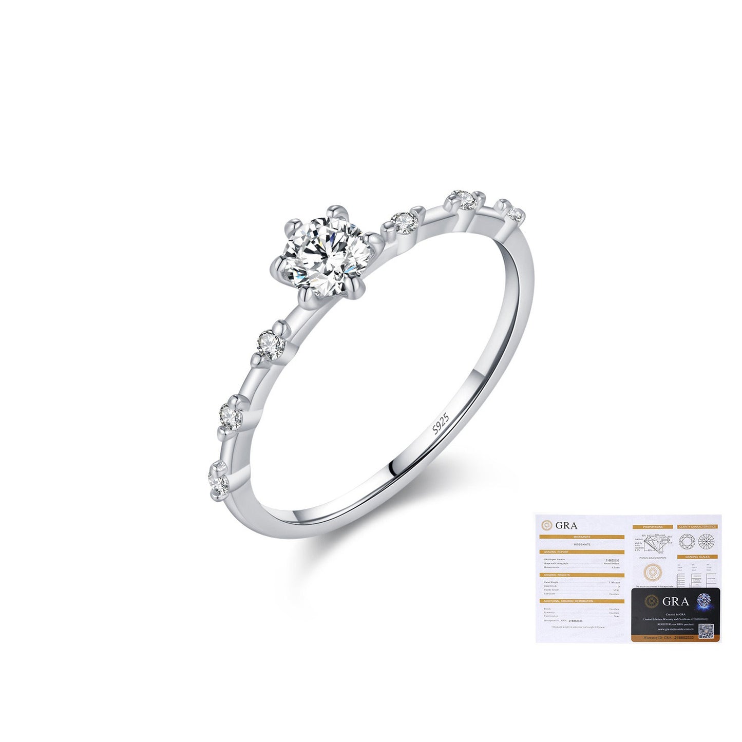 OliyaDesign D-Color Moissanite Ring In 925 Sterling Silver