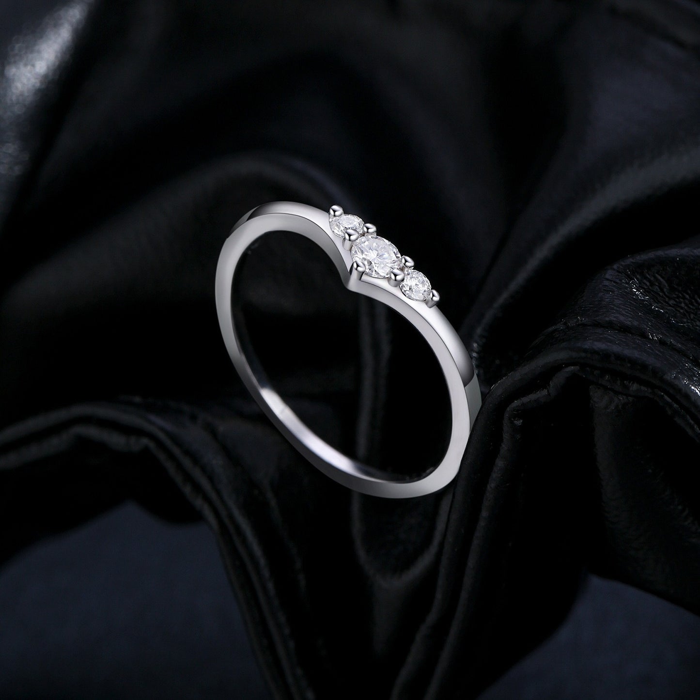 OliyaDesign Moissanite And S925 Silver Geometric Ring