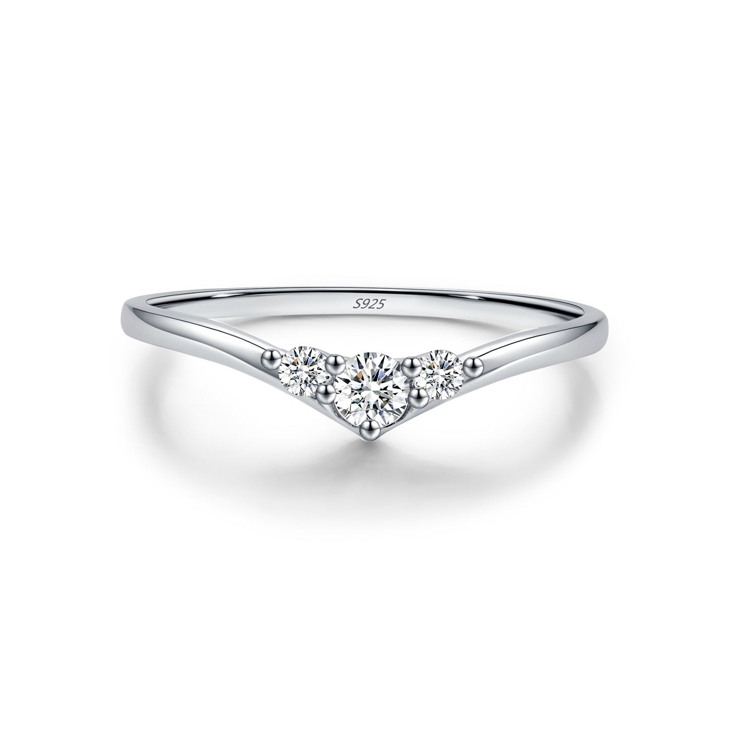 OliyaDesign Moissanite And S925 Silver Geometric Ring