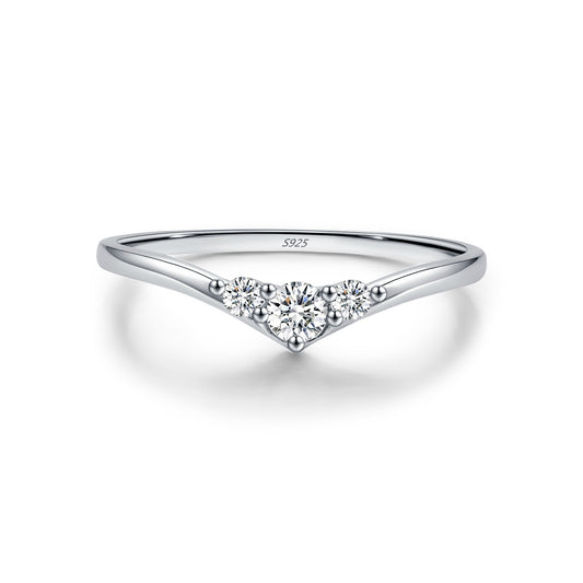 OliyaDesign Moissanite And S925 Silver Geometric Ring