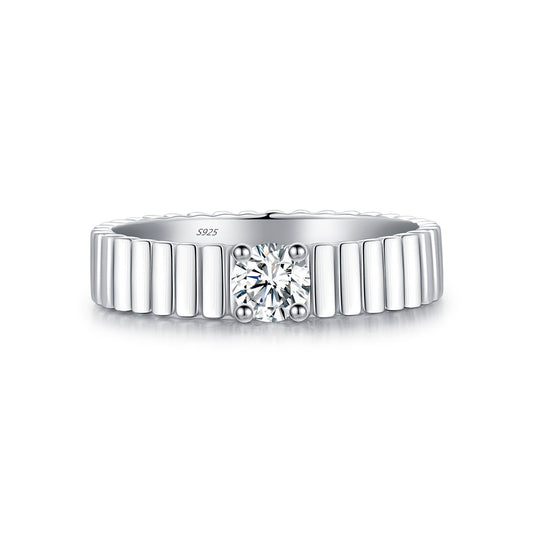OliyaDesign 30-Point Moissanite S925 Silver Ring