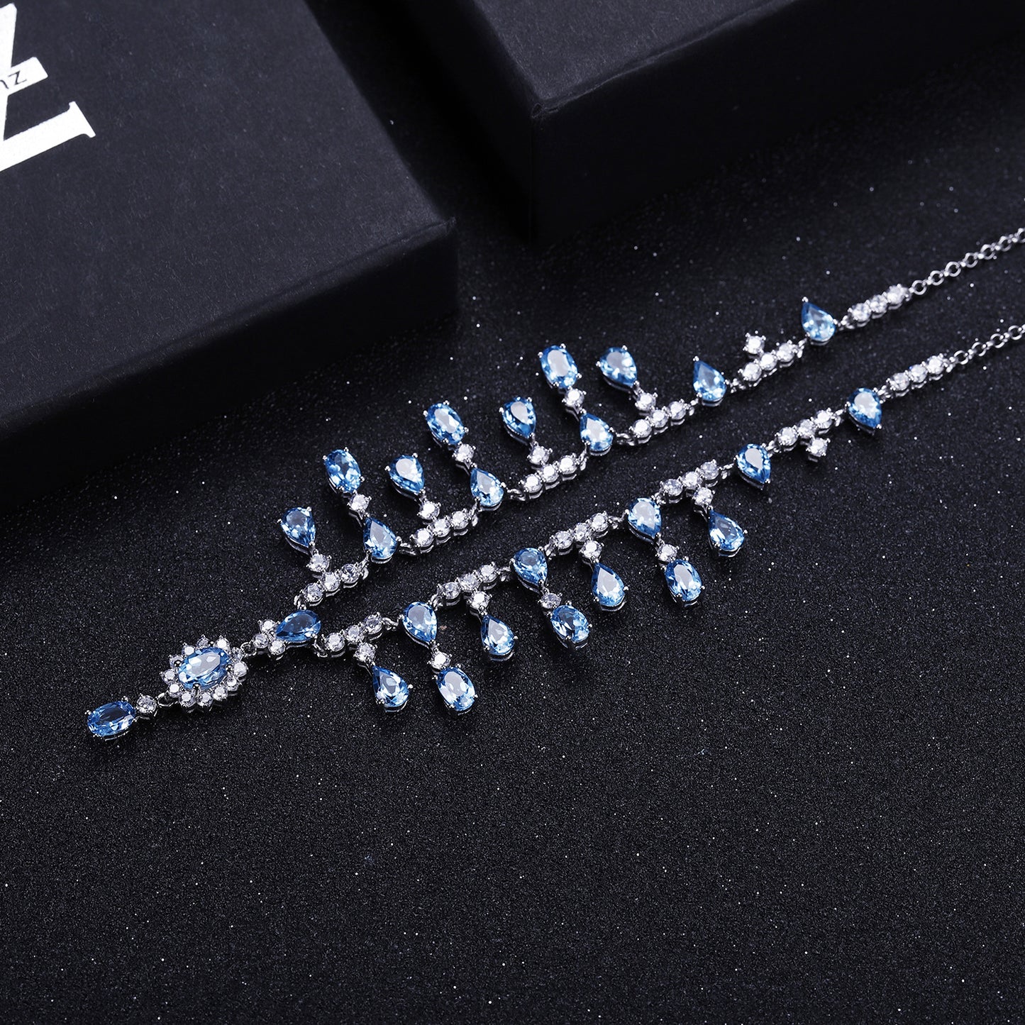 OliyaDesign Luxury Banquet S925 Silver Necklace Inlaid With Dzi Beads