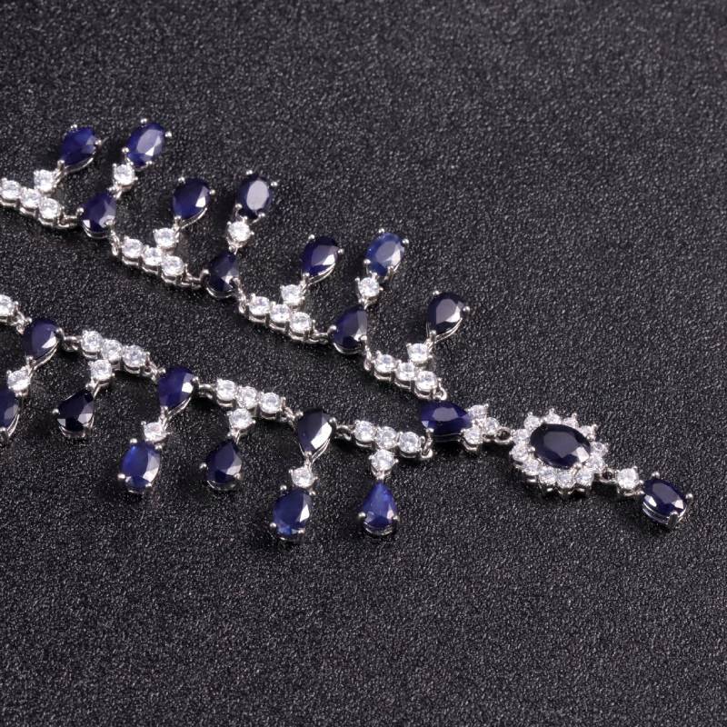 OliyaDesign Luxury Banquet S925 Silver Necklace Inlaid With Dzi Beads
