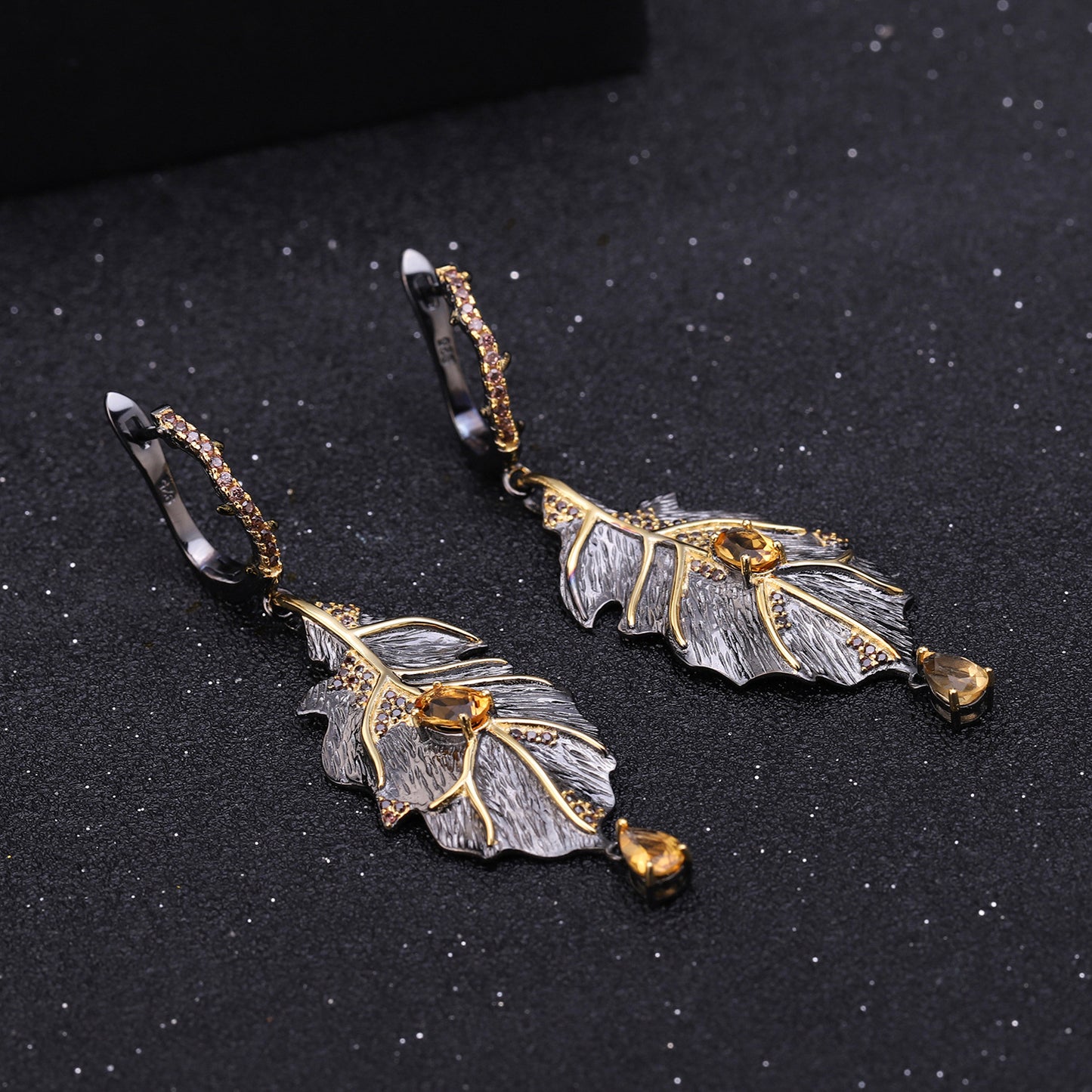 OliyaDesign Georgia'S Unique Design 925 Sterling Silver Natural Gemstone Earrings