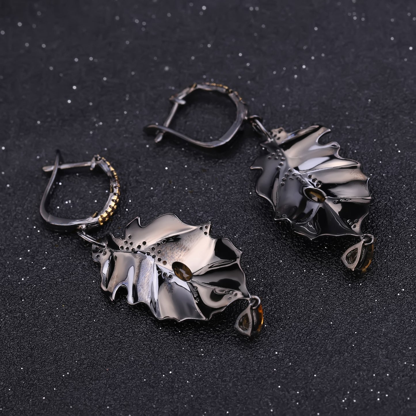 OliyaDesign Georgia'S Unique Design 925 Sterling Silver Natural Gemstone Earrings