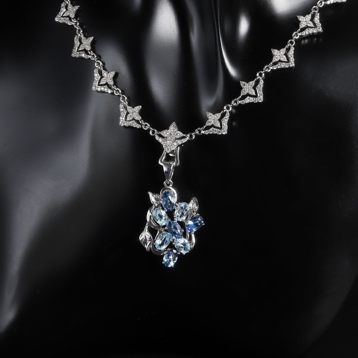 OliyaDesign New S925 Sterling Silver Full Diamond Multi-Purpose and Versatile Butterfly Clavicle Chain