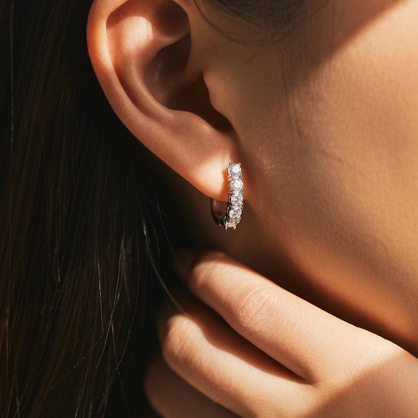 OliyaDesign VVS1 Clarity Moissanite Earrings In S925 Silver