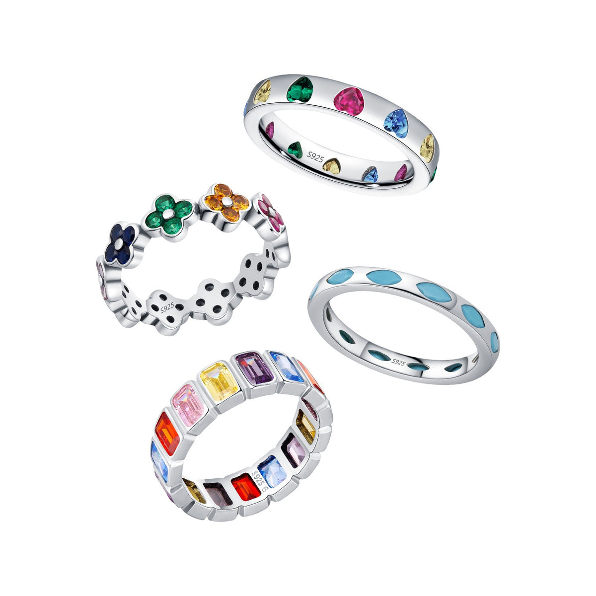 OliyaDesign S925 Silver Dopamine-Colored Ring