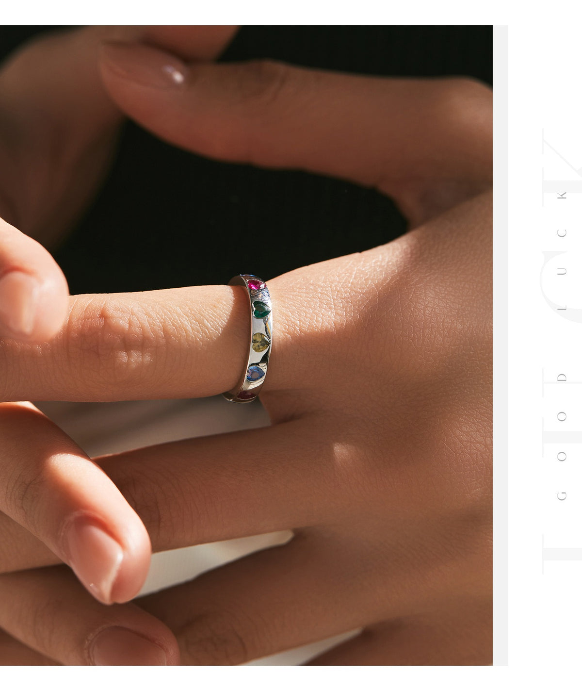 OliyaDesign S925 Silver Dopamine-Colored Ring