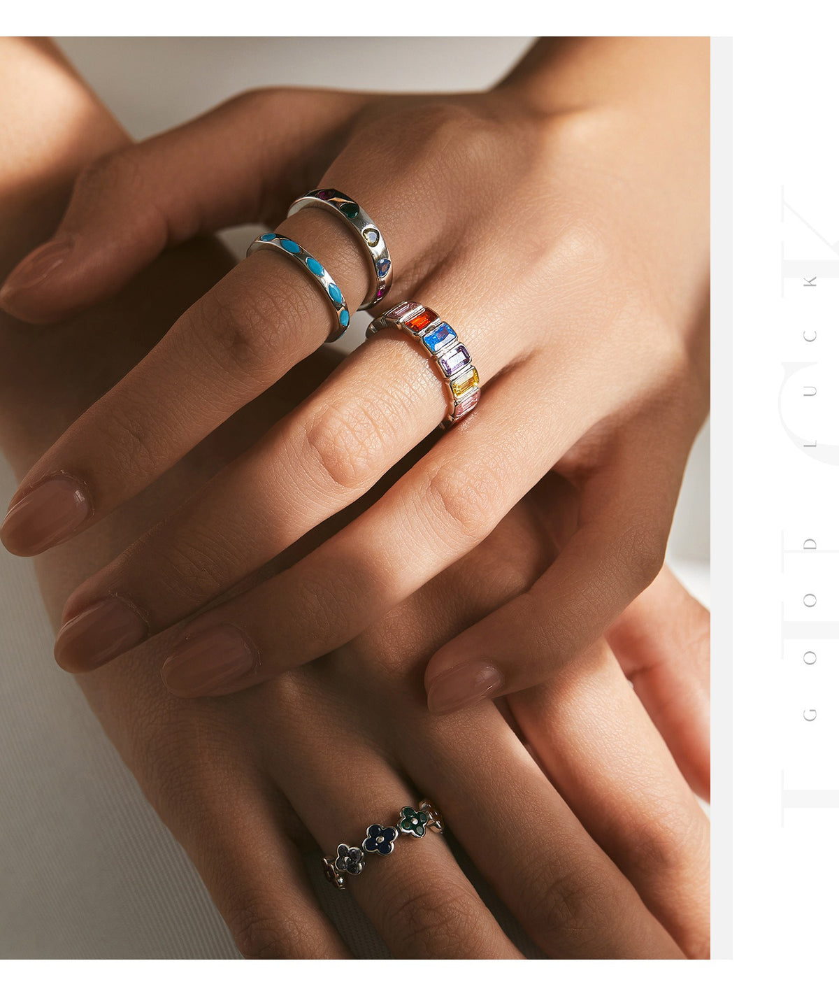 OliyaDesign S925 Silver Dopamine-Colored Ring