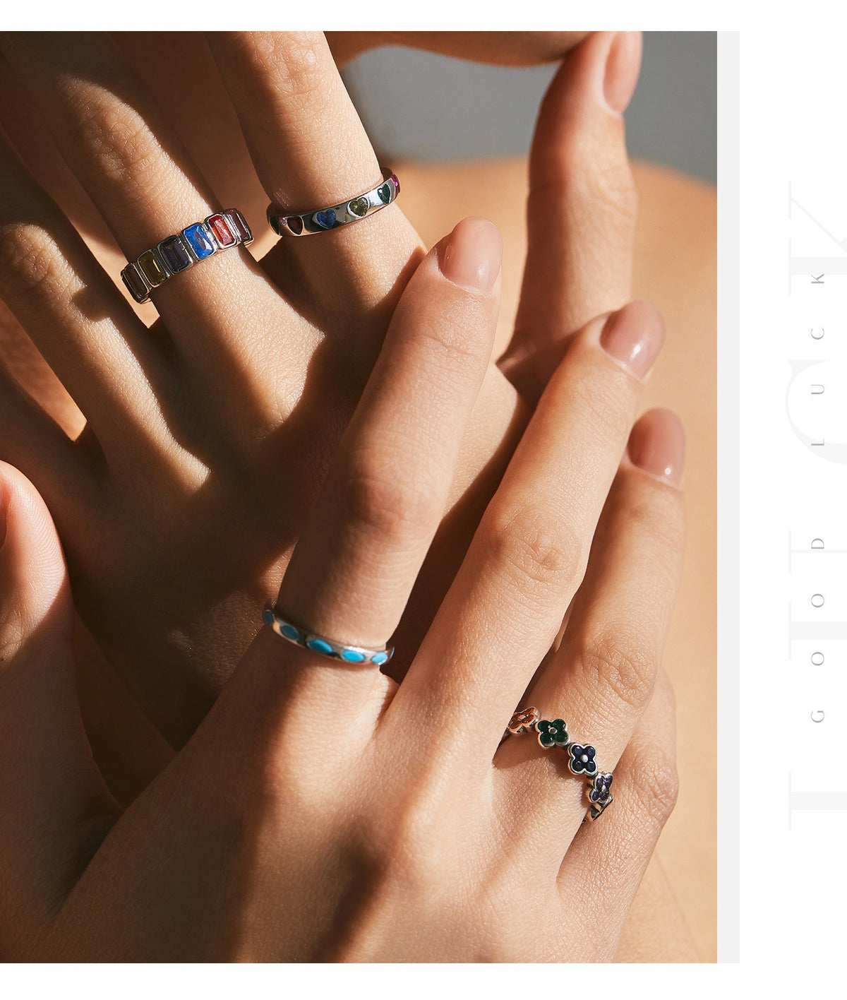 OliyaDesign S925 Silver Dopamine-Colored Ring