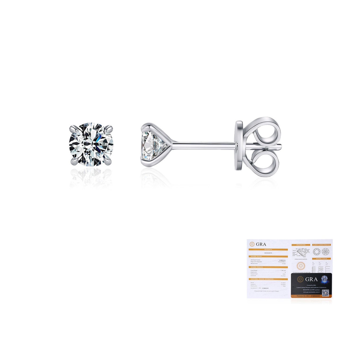 OliyaDesign 2-Carat Moissanite Earrings