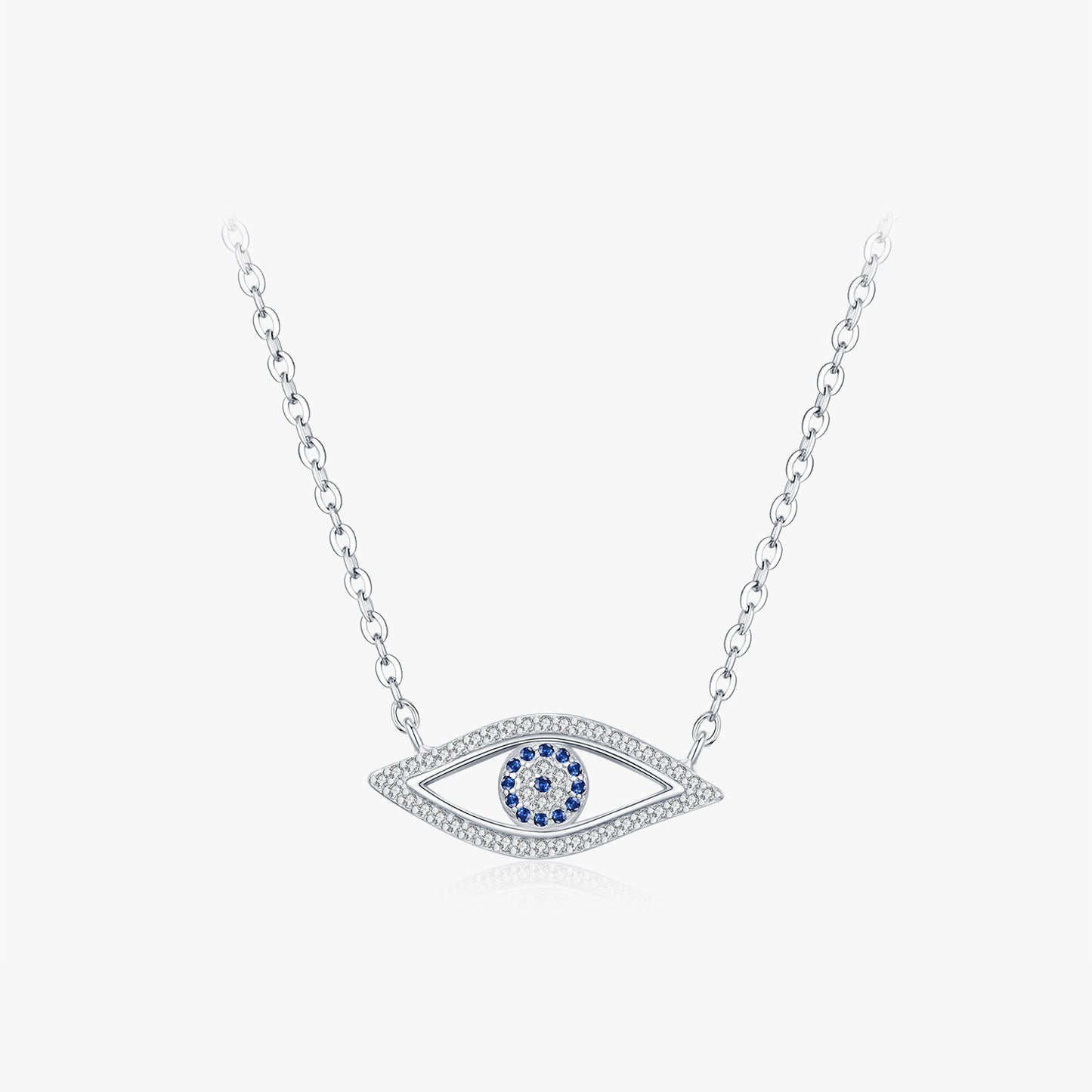 OliyaDesign S925 Sterling Silver Niche Design Eye-Shaped Necklace