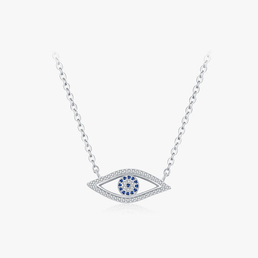 OliyaDesign S925 Sterling Silver Niche Design Eye-Shaped Necklace