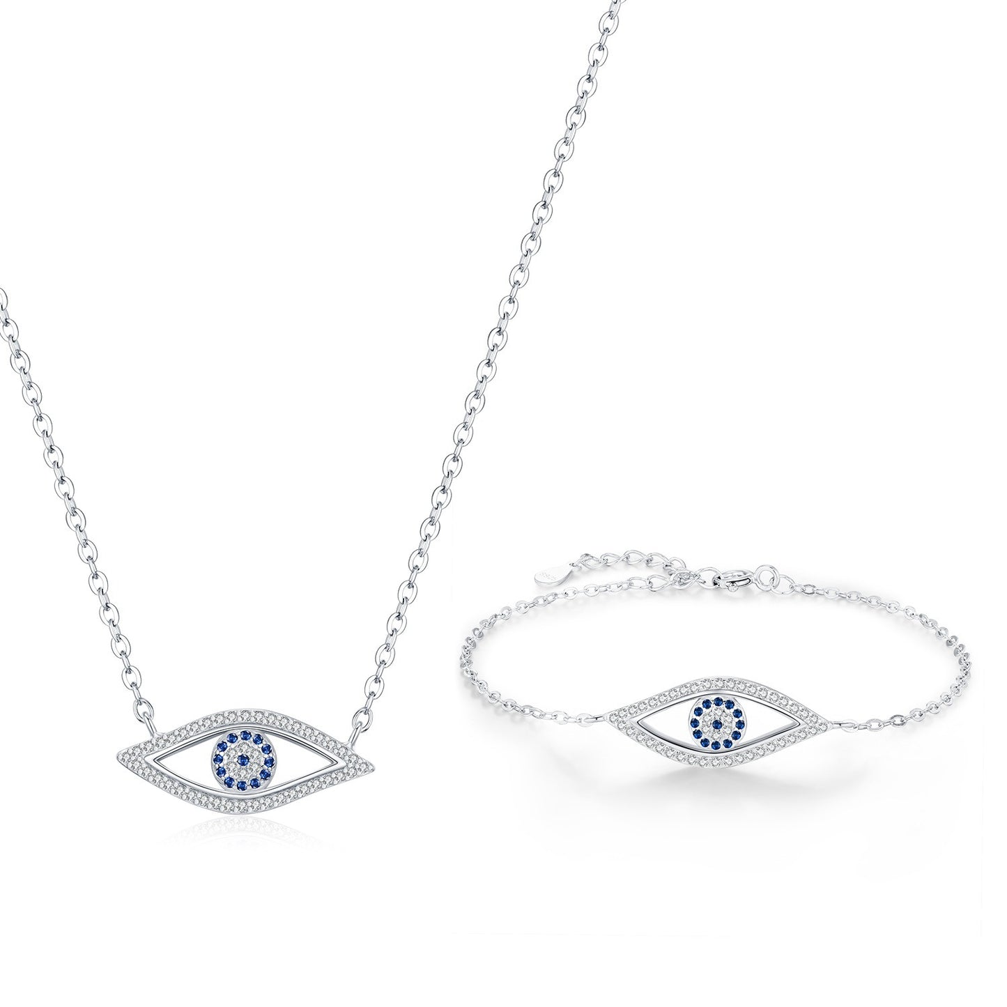 OliyaDesign S925 Sterling Silver Niche Design Eye-Shaped Necklace