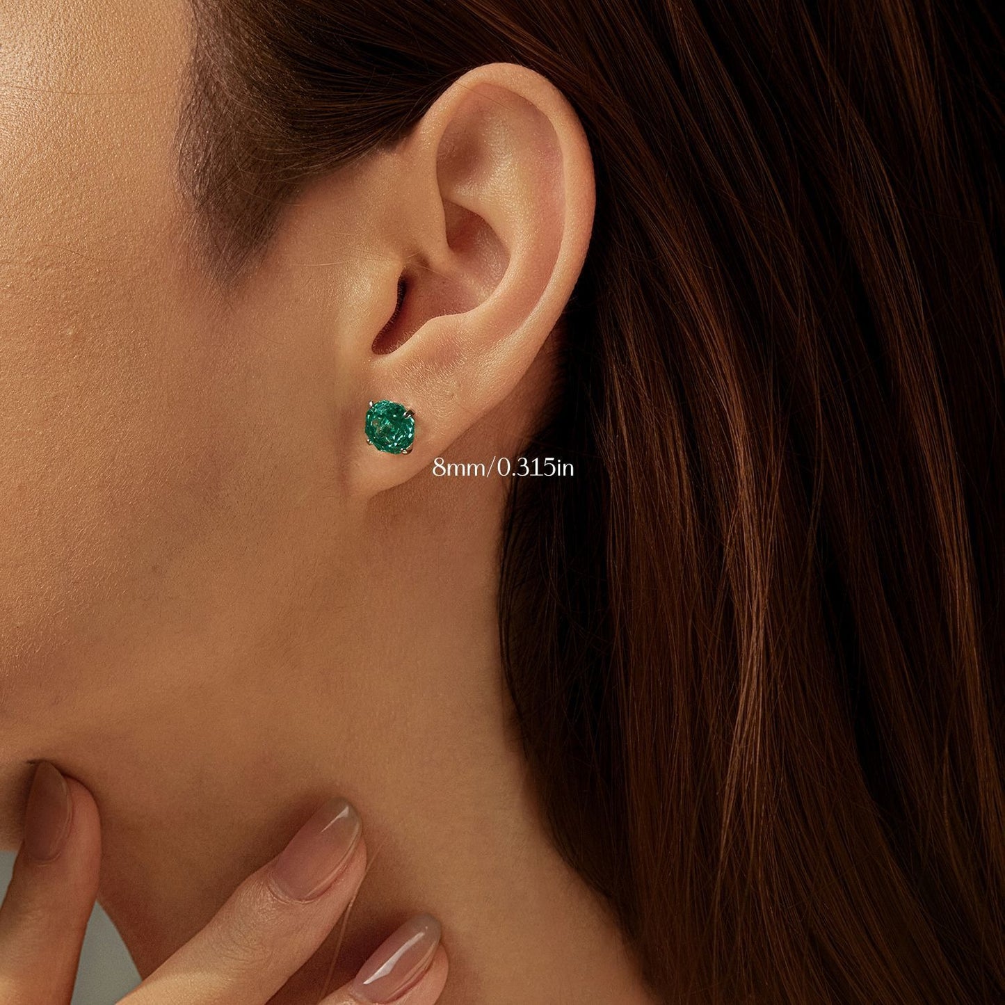 OliyaDesign S925 Sterling Silver Octagonal Paraiba Rose-Cut Diamond Stud Earrings