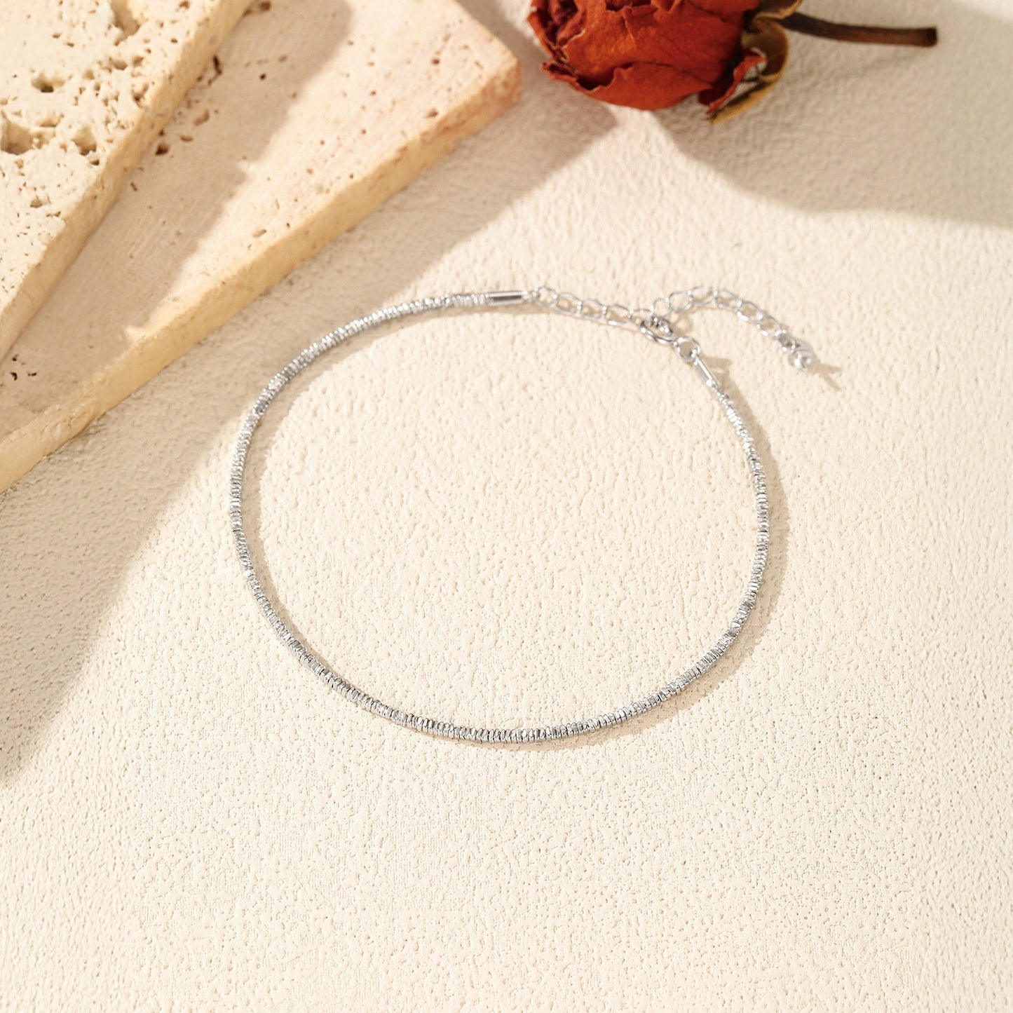 OliyaDesign S925 Sterling Silver Broken Silver Bracelet