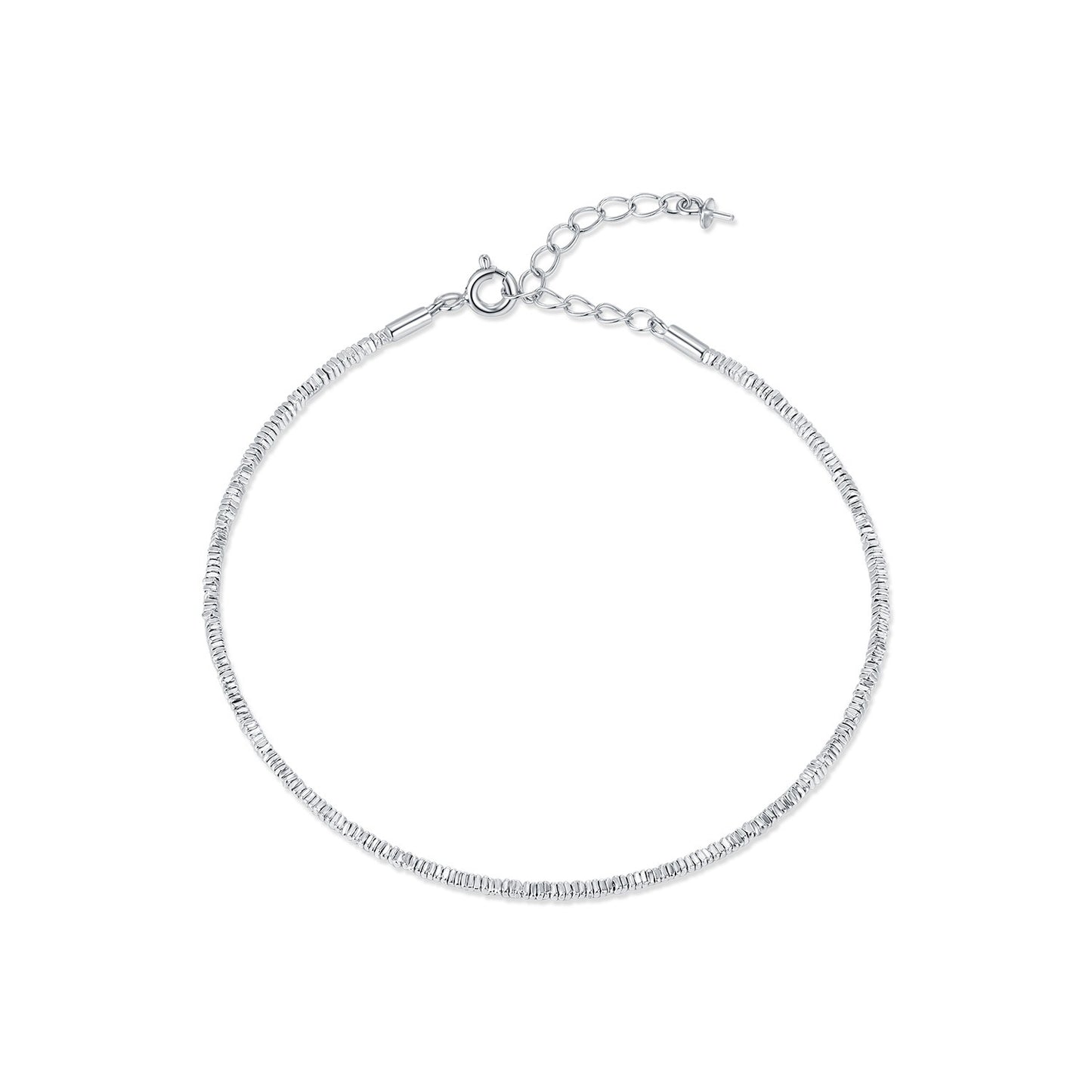 OliyaDesign S925 Sterling Silver Broken Silver Bracelet