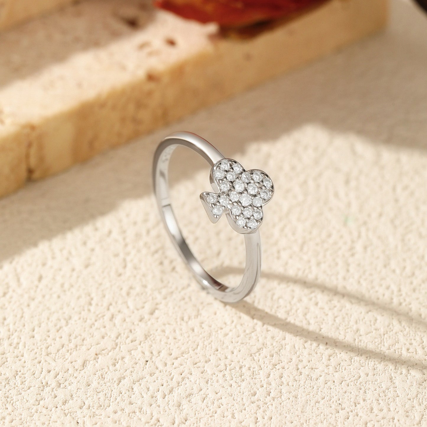 OliyaDesign D-Color Moissanite S925 Sterling Silver Plum Blossom Ring