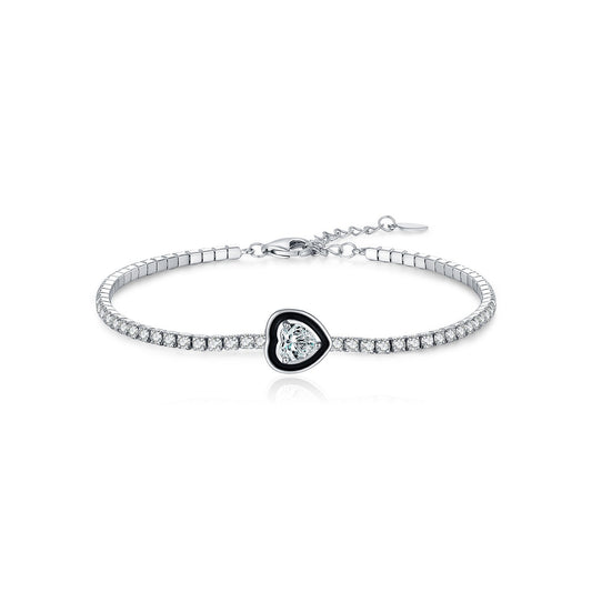 OliyaDesign S925 Sterling Silver Luxury Diamond Tennis Bracelet