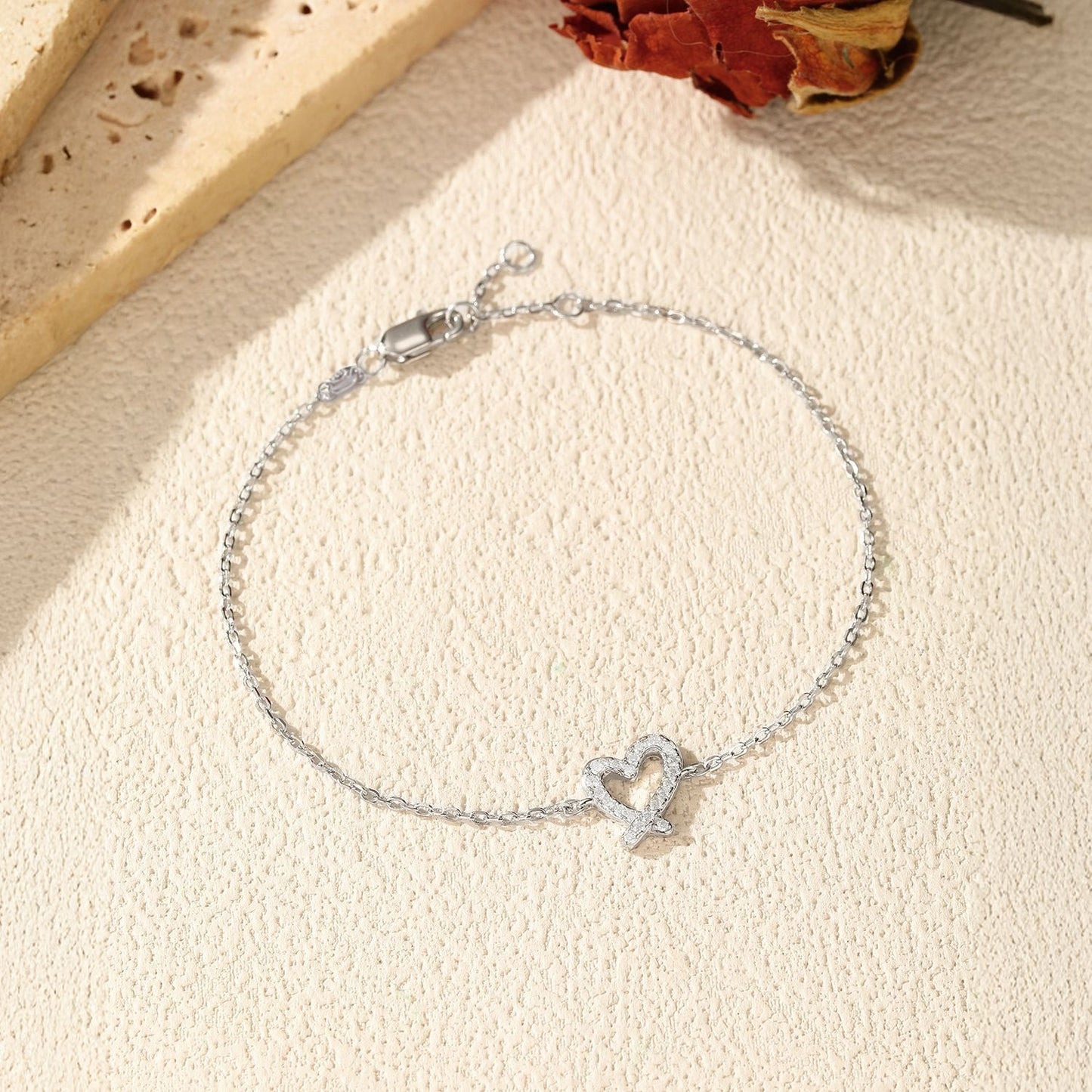 OliyaDesign VVS1 Moissanite S925 Sterling Silver Irregular Heart Bracelet