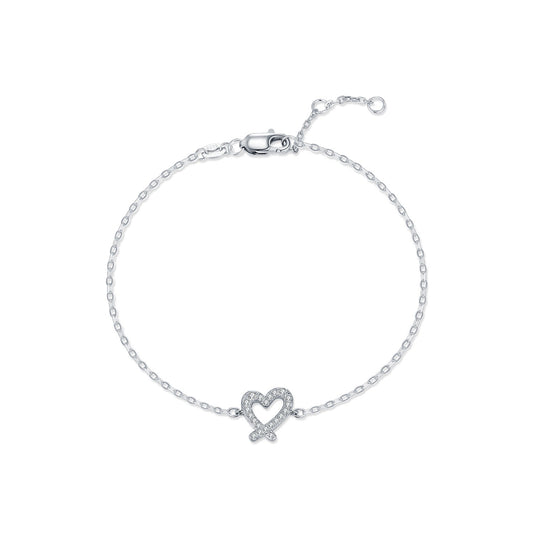 OliyaDesign VVS1 Moissanite S925 Sterling Silver Irregular Heart Bracelet