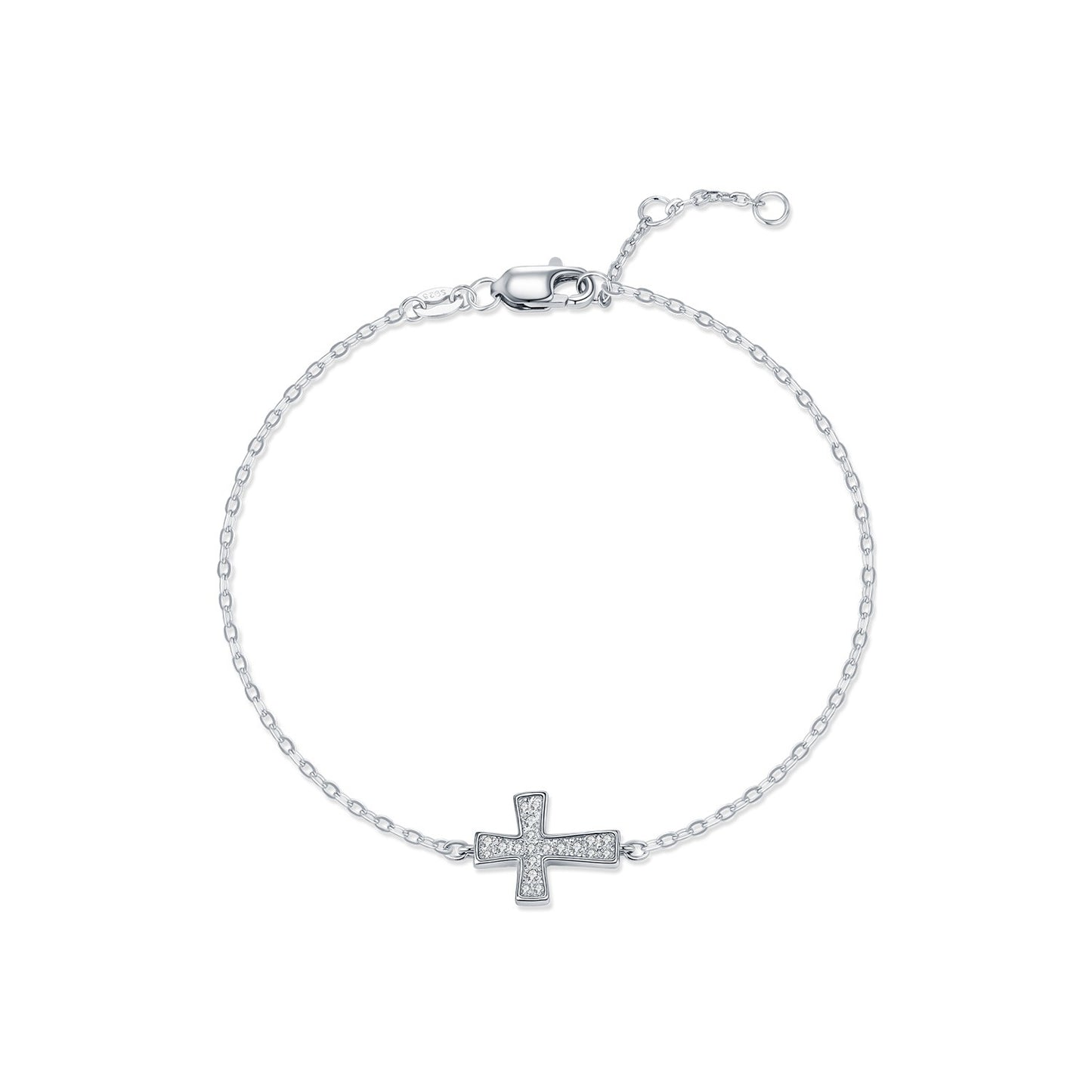 OliyaDesign S925 Sterling Silver Cross Bracelet