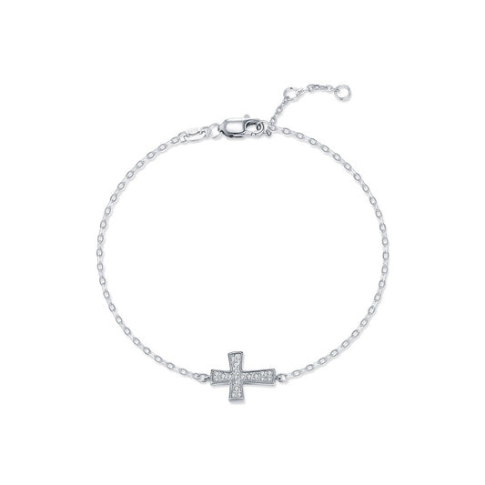 OliyaDesign S925 Sterling Silver Cross Bracelet