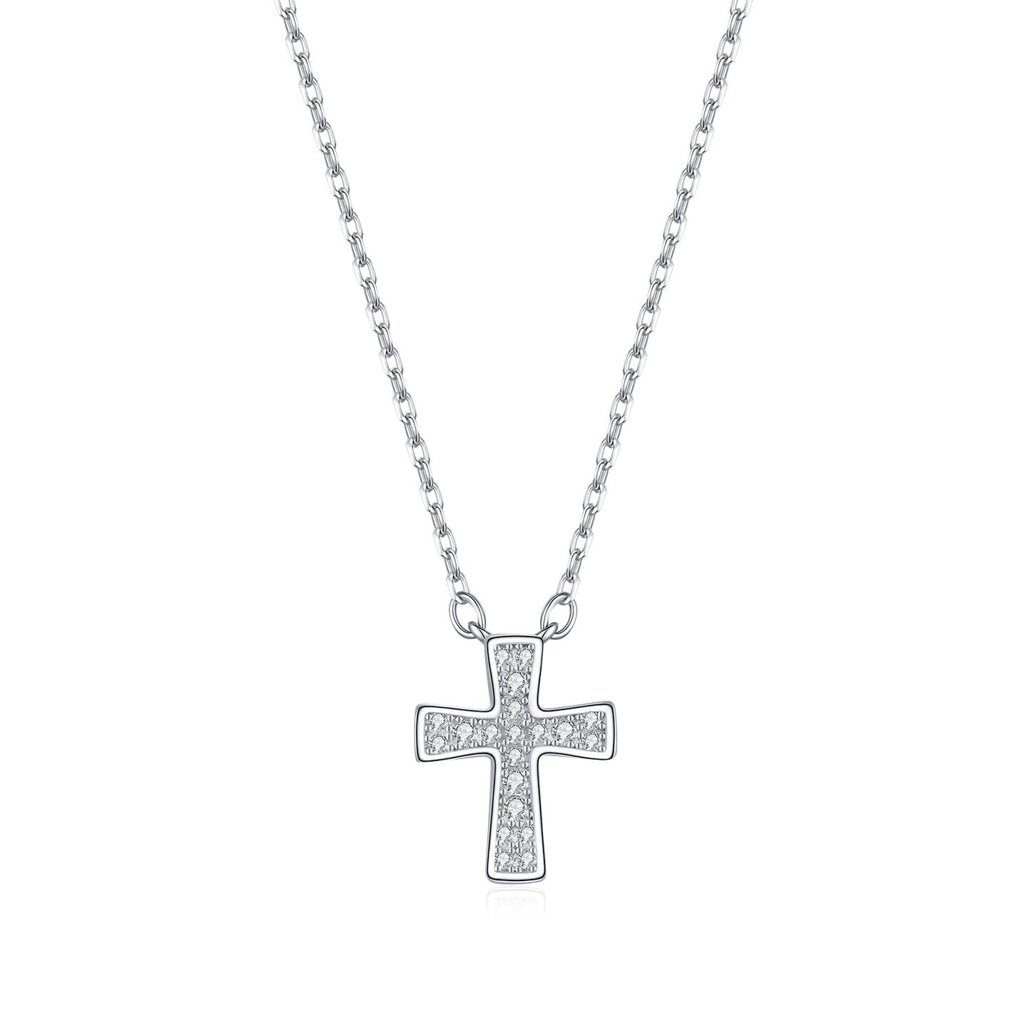OliyaDesign Moissanite S925 Sterling Silver Cross Necklace