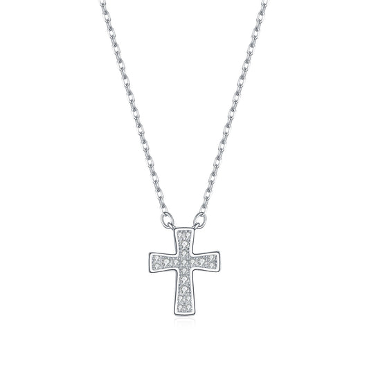 OliyaDesign Moissanite S925 Sterling Silver Cross Necklace
