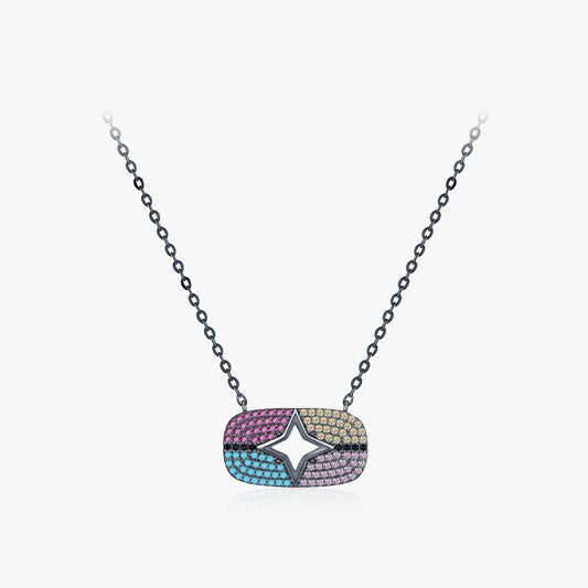 OliyaDesign S925 Sterling Silver Two-Tone Star Necklace