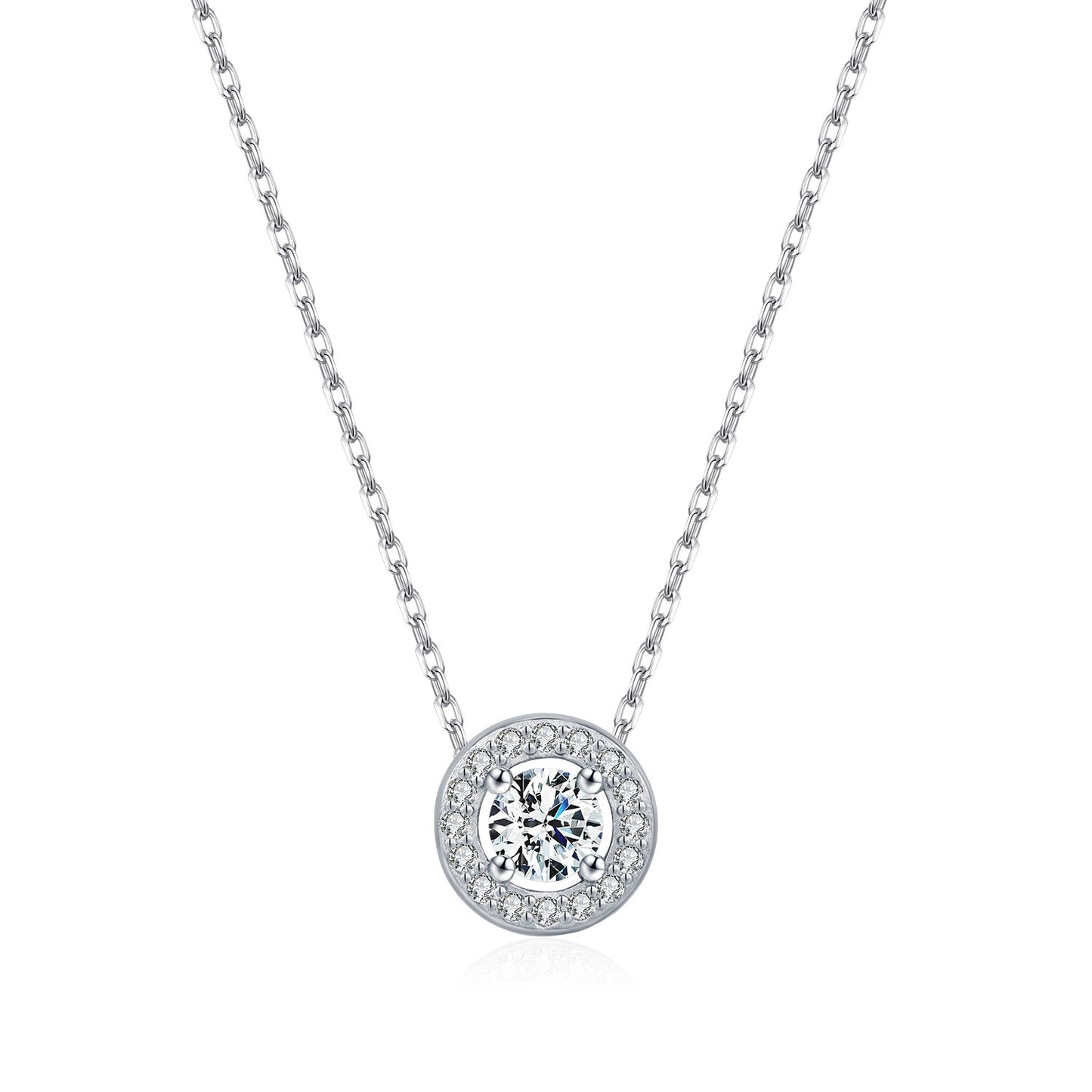 OliyaDesign D-Color Moissanite Round Pendant In S925 Sterling Silver
