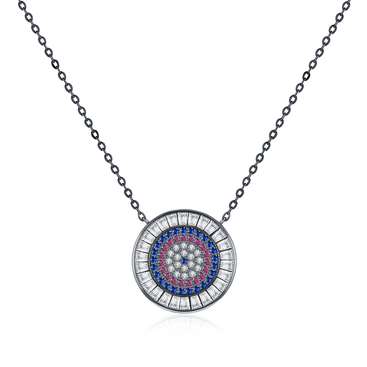 OliyaDesign S925 Sterling Silver Vintage Luxury Full Diamond Necklace