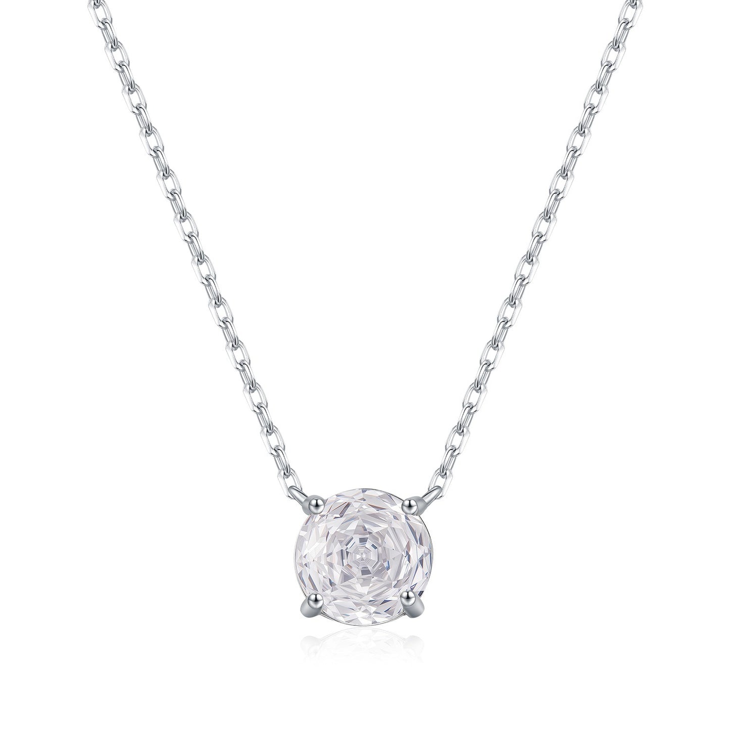 OliyaDesign S925 Sterling Silver Rose-Cut Diamond Necklace
