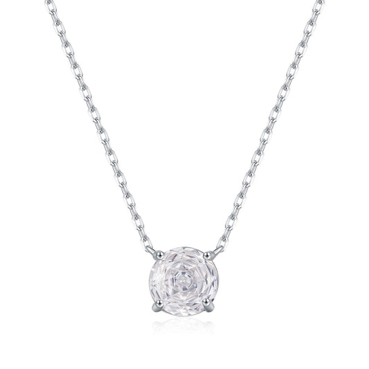 OliyaDesign S925 Sterling Silver Rose-Cut Diamond Necklace