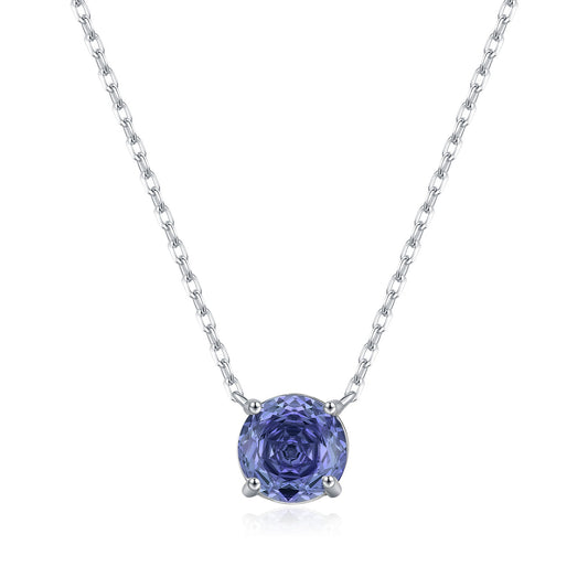 OliyaDesign S925 Sterling Silver Tanzanite Rose-Cut Pendant