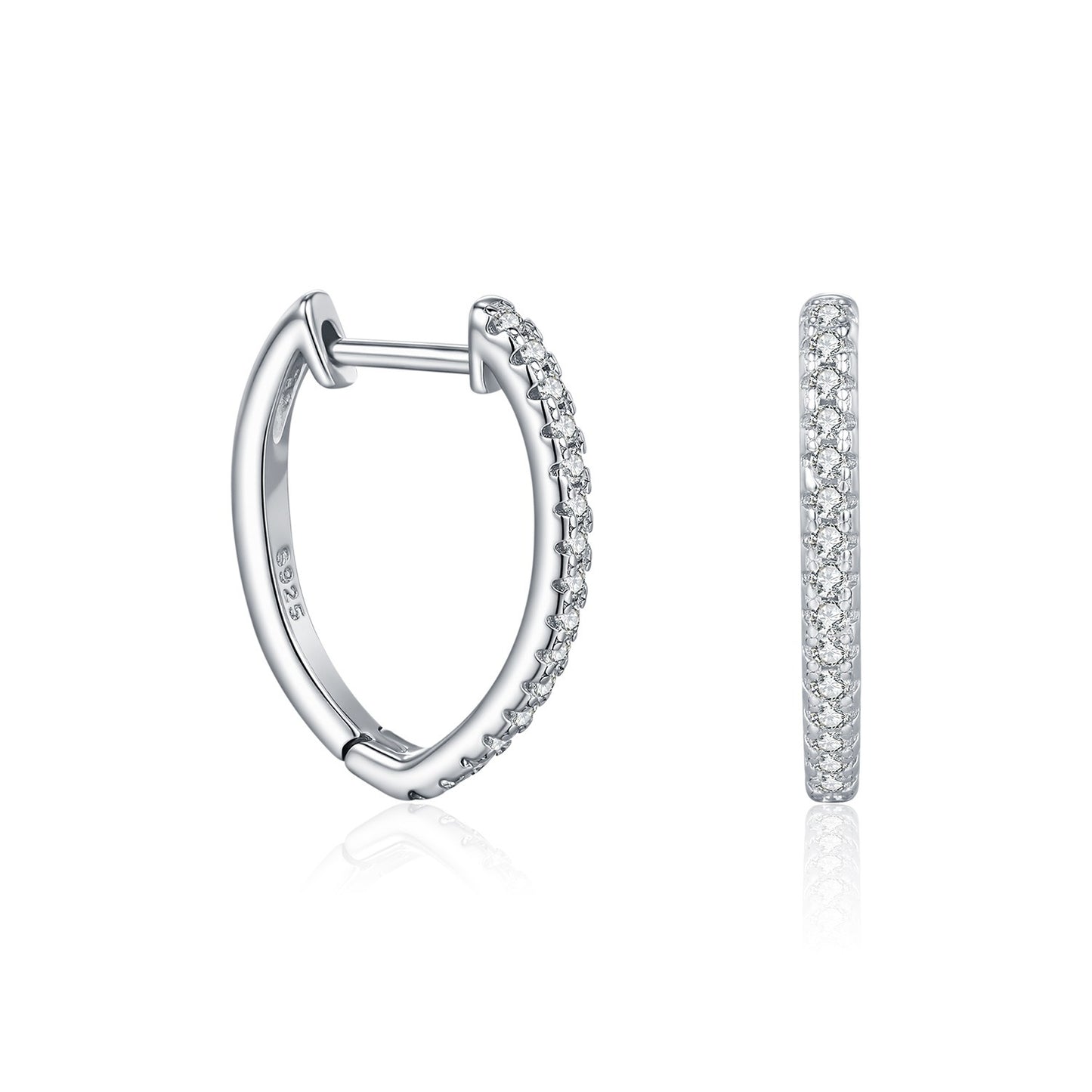 OliyaDesign D-Color Moissanite S925 Sterling Silver Single-Row Diamond Earrings