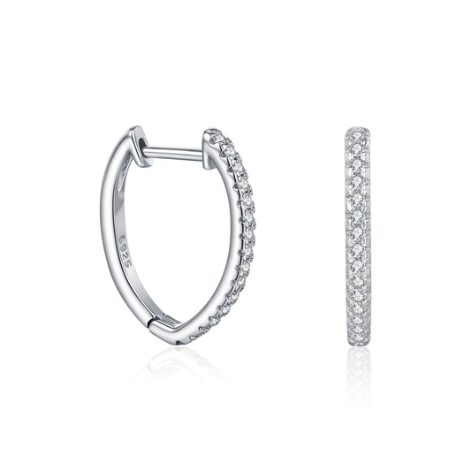 OliyaDesign D-Color Moissanite S925 Sterling Silver Single-Row Diamond Earrings