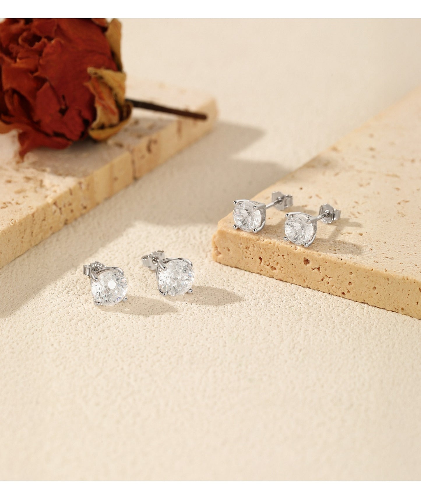 OliyaDesign S925 Sterling Silver Sparkling Firework Earrings