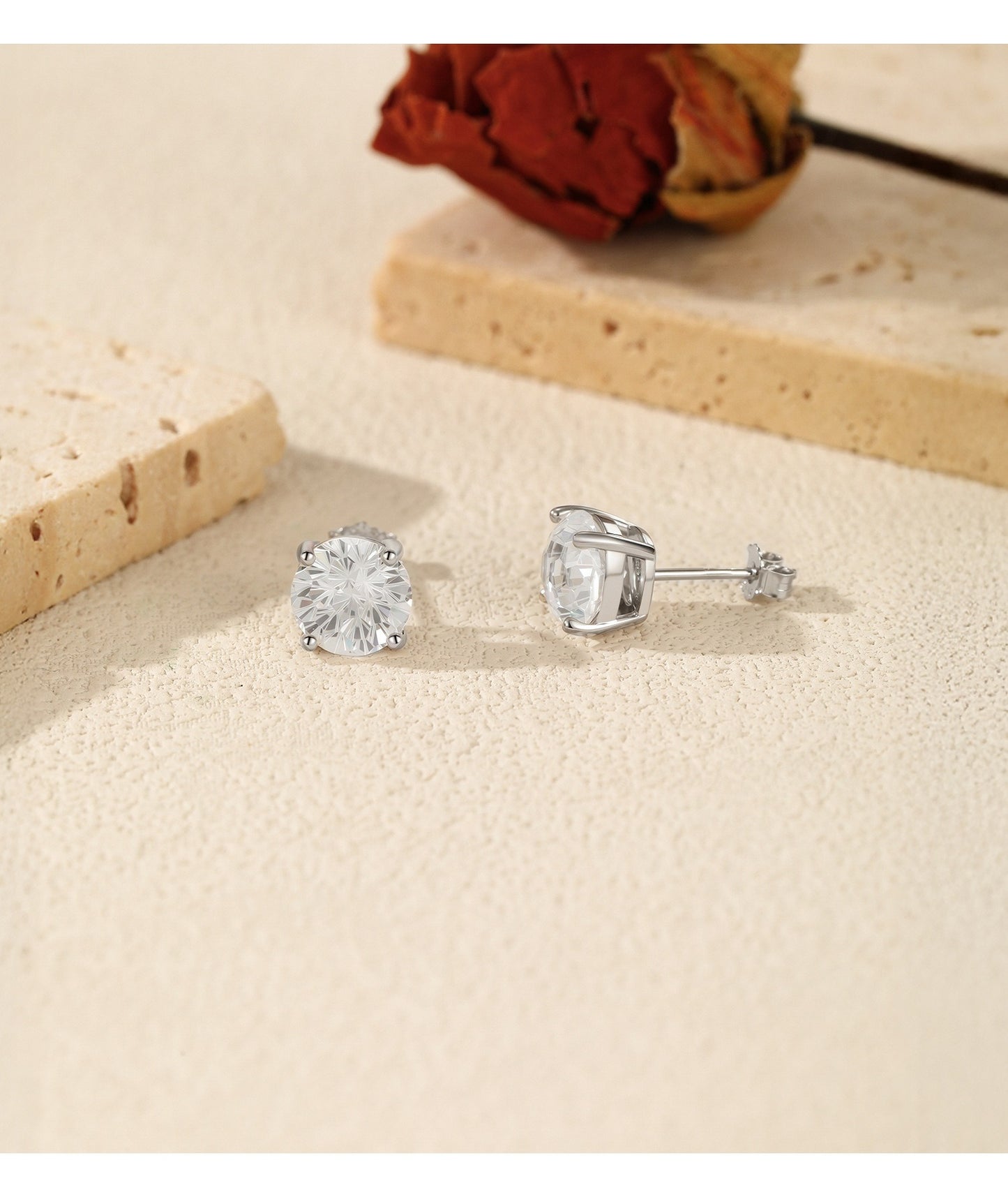 OliyaDesign S925 Sterling Silver Sparkling Firework Earrings