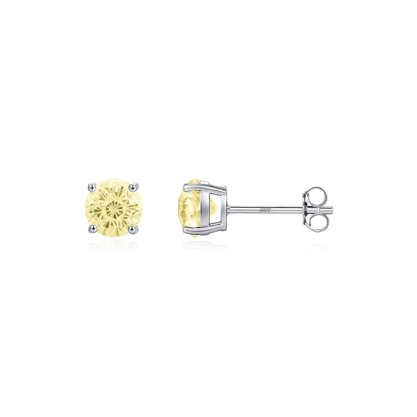 OliyaDesign S925 Sterling Silver Pale Yellow Firework-Shaped Earrings