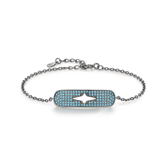 OliyaDesign S925 Sterling Silver Niche Design Hip Hop Starburst Bracelet