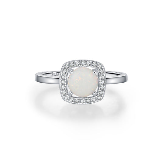 OliyaDesign S925 Sterling Silver French Opal Ring